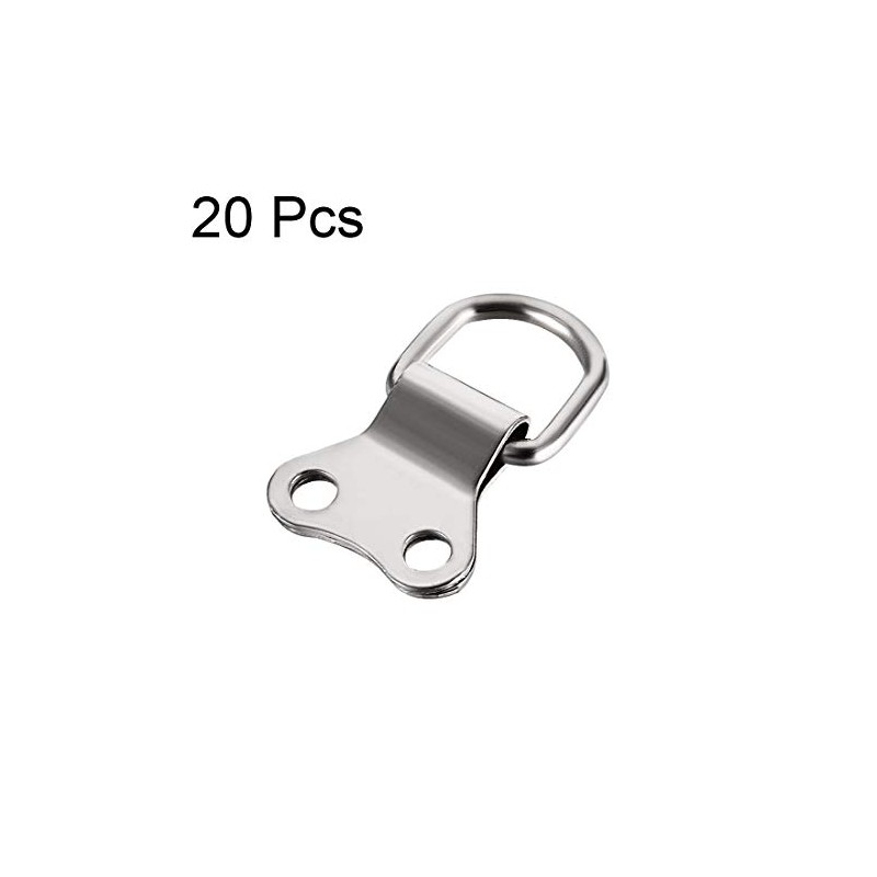 uxcell D Ring Picture Hangers, 36mm x 22mm Silver Tone