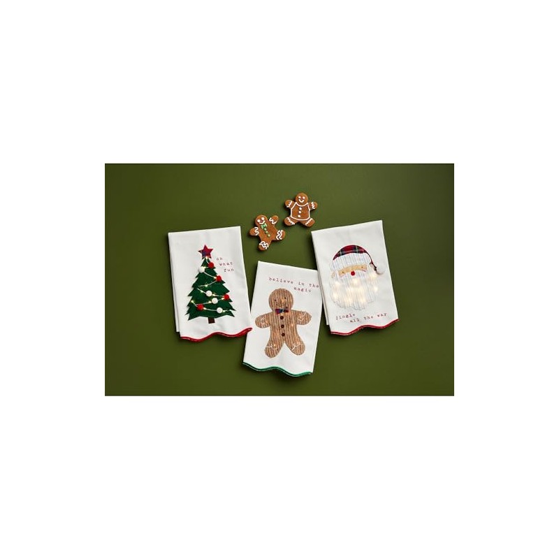 Mud Pie Light Up Christmas Towel, Tree, 21" x 14"