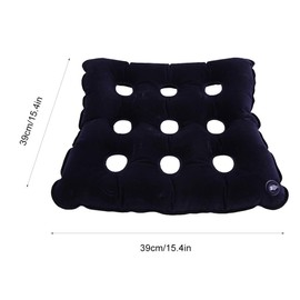 Thick Inflatable Seat Cushion, Portable, Comfortable, Square Air Inflatable Seat Cushion, Breathable Wheelchair Cushion, Anti-Pressure Sores with Pumps (Dark Blue)