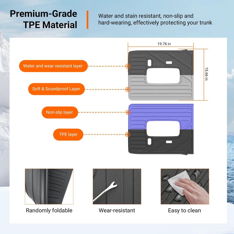 powoq 3rd Backrest Mat Compatible with 2016-2026 Dodge Durango 6&7