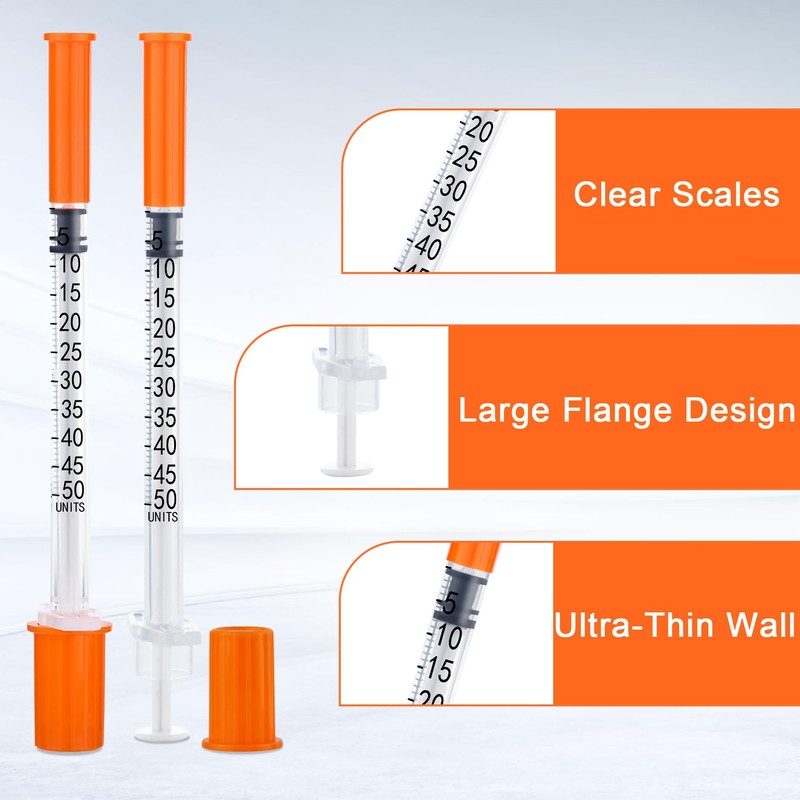 0.5ml Syringe, 31Gauge 8mm Lab Dispensing Syringe, Individual Wrapped Dispensing