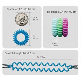 ETANEAR Spiral Hair Ties, 60-Pc Elegant Hair Scrunchies Elastic Hair Ties for Women's Hair Comfortable, Non-Slip, No Damage Perfect for Various Occasions/Styles, Ideal Gift for Girls, Kids