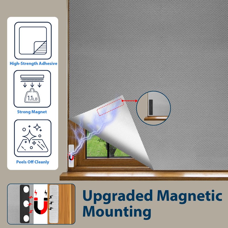 Blackout Blind,No Drill Installation with 12-Pair Strong Magnets,Temporary Light Blocking