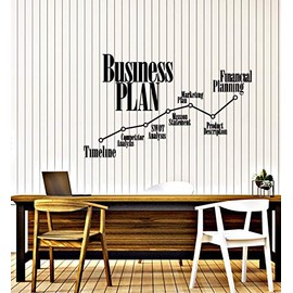 Vinyl Wall Decal Office Business Plan Timeline Marketing Financial Planning Stickers Mural Large Decor (g1890) Black