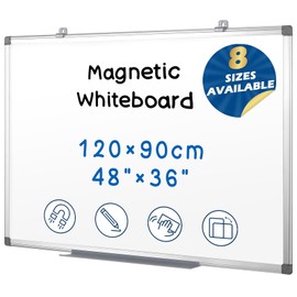 Magnetic White Board 48 x 36 Inches Large WhiteBoard Dry Erase Board for Wall, Aluminium Frame, Office School Home