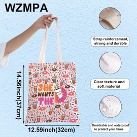 WZMPA Donuts and Coffee Cosmetic Makeup Bag Donuts Lover Gift She Wants The Donuts Makeup Zipper Pouch Bag For Friend Family (She wants the F TG)