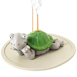 Aisatisforu Turtle Incense Holder for Sticks, Cute Turtle Incense Burner 2 Sizes Hole for Sticks, Turtle Statue Christmas Decorations, Unique Gift for Women Men