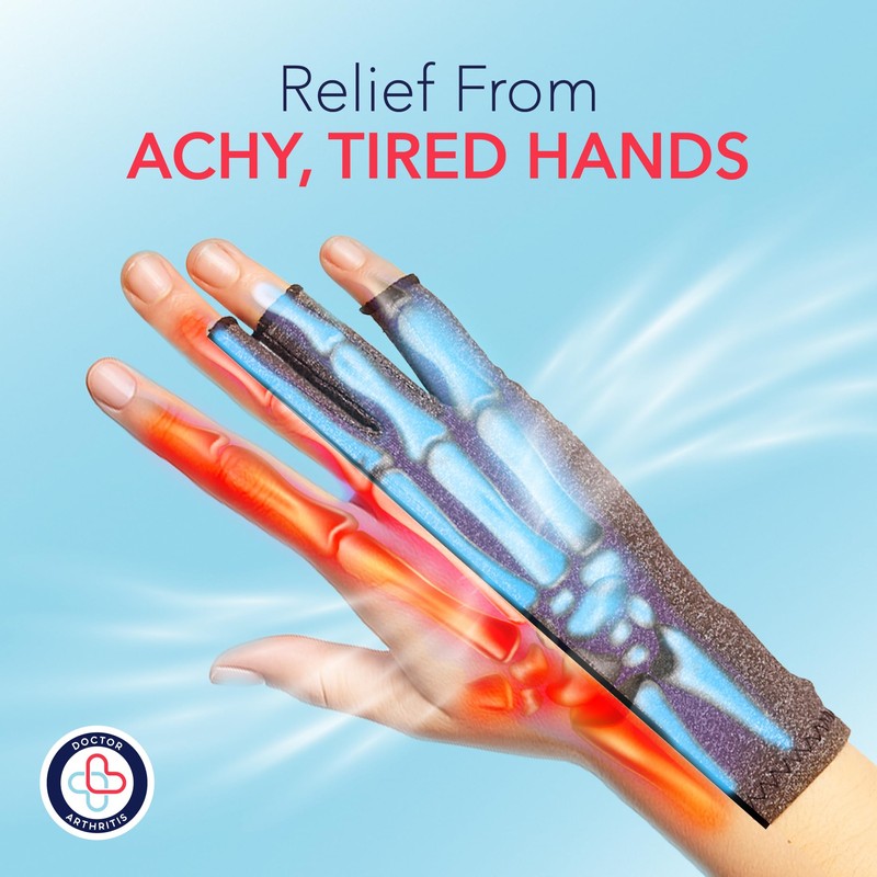 Doctor Developed Compression Gloves for Women and Men, Open-Finger Arthritis