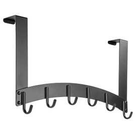 LYNK Professional® Home™ Over Door Hooks Rack - 6 Hook Over Door Hanger - Over Door Towel Rack - Hanging Towels or Clothes - for Bathroom, Bedroom or Laundry Room – Lifetime Ltd. Warranty - Black
