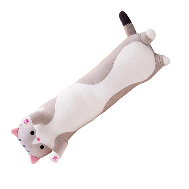 Cute Cartoon Cat Shaped Doll Plush Sleeping Long Throw Pillow