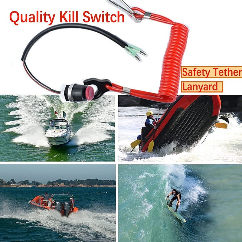Marine Kill Switch Safety Stop Switch Lanyard Replacement for Marine