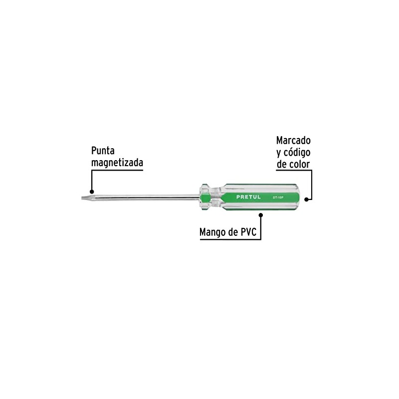 Pretul DT-10P, Desarmador punta Torx T 10 mango de PVC
