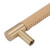 Cabinet Door Handle 224MM Hole Pitch Leather Brass Light Luxury