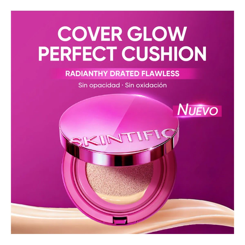 Skintific Cushion Glow Base Hidratante Cobertura Media Spf