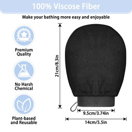 3 PCS Exfoliating Gloves for Body – Deep Exfoliation Mitt, Dead Skin Remover & Body Scrubber, Dual-Sided Shower Gloves for Women & Men, Korean & Moroccan Exfoliating Mitt