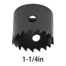 TAODAN 1-1/4 inch to 2-1/8 inch Hole Saw Kit 32 to 54mm Black Carbon Steel Hole Saw Set Gypsum Board Opener for Wood Plastic PVC Fibreglass