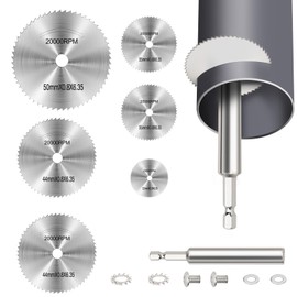 Anmxkoo Inside Pipe Cutter for Pvc Pipe, Professional Pvc Pipe Cutter with 6pcs Rotary Drill Saw Blades and 1/4" Hex Shank, Plumber Tools for Big Small Diameter ABS Metal Pipes