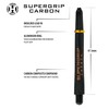 Harrows Supergrip Carbon Gold Shafts, Increased Aerodynamic Flow, Dart Shafts,