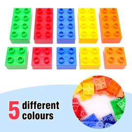 Building Blocks Set, 25 Pieces, 2x2 & 2x4 Shapes, Large Duplo-Compatible Bricks, ABS Material, Educational Toy for Creative Thinking, Compatible with Major Brands, for Toddlers 2, 3, 4, 5, 6 Years.
