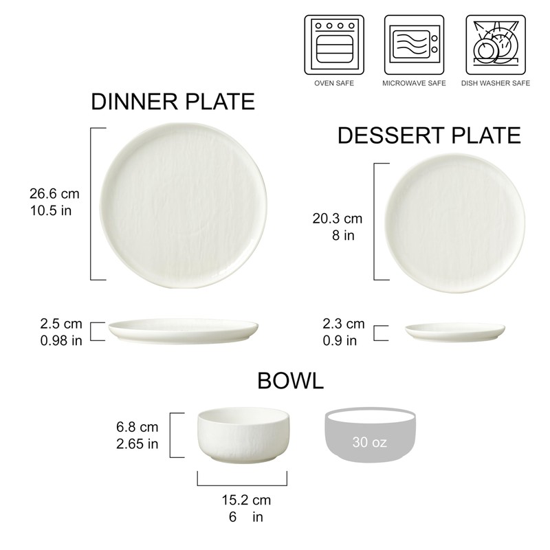 Joseph Sedgh Collection “Kai” 12-piece Stoneware Dinnerware Set with Protective