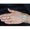 Unbranded Gold AB Crystal Rhinestone Bridal Bracelet Slave Cuff Attached