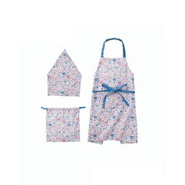 Lep Lisa Kids Apron + Bandana + Drawstring Set, Blue