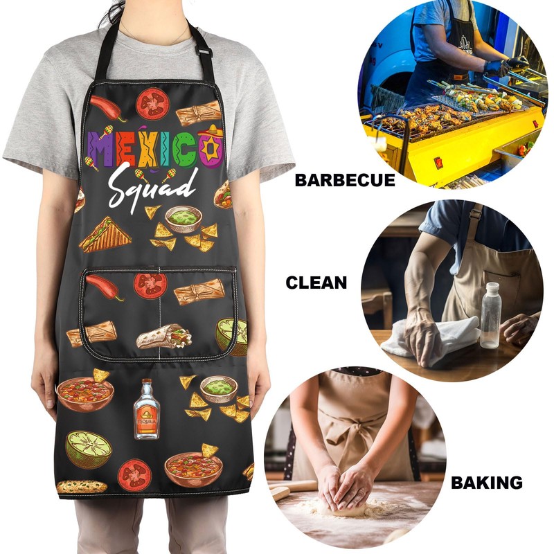 JNIAP Mexican Chef Apron Mexican Kitchen Apron El Jefe Apron