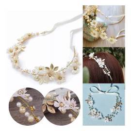THE9SHOP Accesorios Para El Pelo Tiaras Novia Diademas Perlas Flores