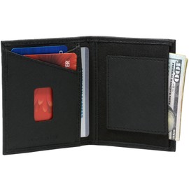 Alpine Swiss Double Diamond RFID Business Card Case Wallet Crosshatch Black