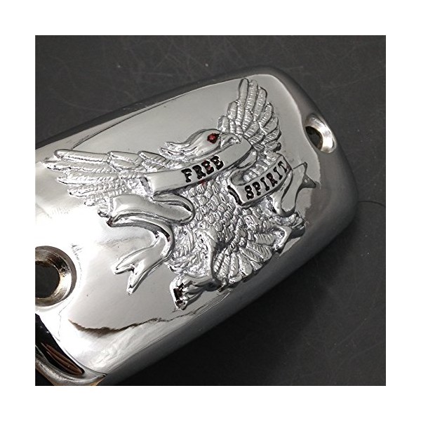 XKH- Motorcycle Chrome Brake Fluid Reservoir Cap Cover"Free Spirit" Eagle Engraved Compatible with Honda Valkyrie/Goldwing 1500 / Goldwing 1800 / VTX1800 [B075DKJVMX]