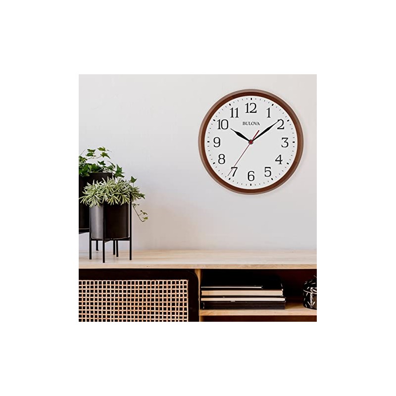 Bulova Clocks Model C4899 Clarity, Warm Walnut