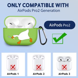 Kokaaee for Airpod Pro 2 Generation Cover Cute Funny Funda Women Silicone Estuche Protector for Air Pod Pro 2nd Generation Green Kawaii Fun Aesthetic Keychain Girls Animal for AirPods Pro 2 Gen Cases