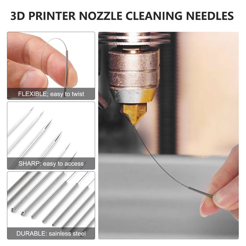 YIBEICO 16 Pieces 3D Printer Nozzle Wrench Cleaning Kit,3D Printing