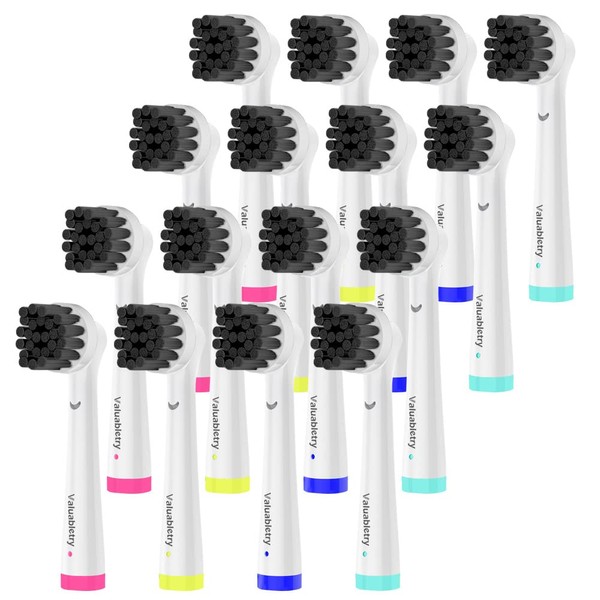 16pcs Charcoal Relpacement Brush Heads Compatible with Oral B Electric Toothbrush, Making with Active Charcoal Bristles