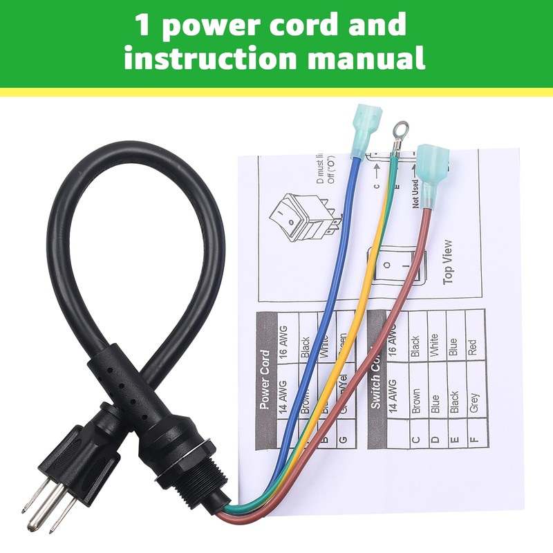 Lusperi 100641 Power Cord Compatible with ProTeam Backpack Vacuum,Replacement for