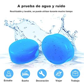 GuDoQi Tapones para Dormir, 36 Unidad Tapones Oídos de Silicona, Reutilizables para Los Oídos, Nivel de Bloqueo de Sonido 32 dB, Impermeables, Hipoalergénicos, Reducción de Ruido, para Dormir, Estudio, Viajar, Nadar