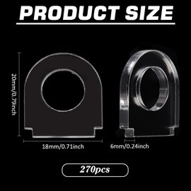 BENECREAT Pack of 270 Acrylic Straw Charm Holders, Arch Clesr Cup Straw Charm Connector, Straw Charm Clips for Tumbler Cup, Straw Decor DIY Accessories, Acrylic, No Gemstone