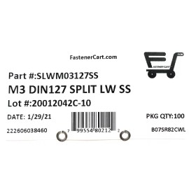 FAS (100) M3 Stainless Steel DIN127 Split Lock Washers 3mm Spring Washer (QTY:100)