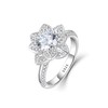 Birth Flower Ring For Women, Sterling S925 Silver April Birthstone