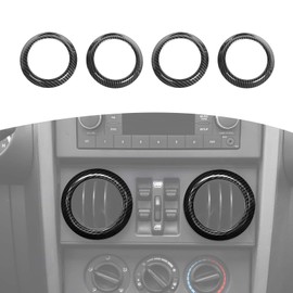 RT-TCZ para Wrangler JK Air AC Ventiladores Cubierta Anillos de fibra de carbono para Jeep Wrangler JK JKU 2007-2010 Accesorios interiores de fibra de carbono, 4 piezas