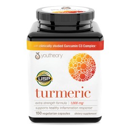 🟡✨ Youtheory Cúrcuma 1000 mg | 150 Cápsulas Vegetarianas, Sabor Neutro 🌿