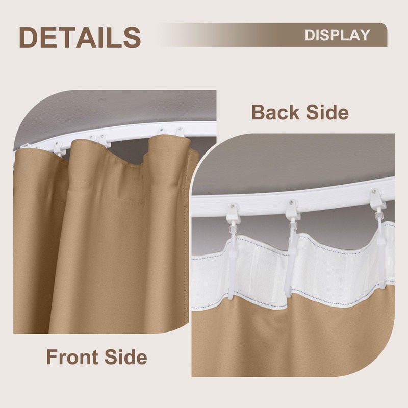 MaKefeile Room Divider Curtains & Flexible Bendable Tracks Set,Privacy Dividers
