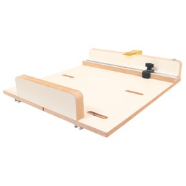 Fulton MDF Crosscut Sled for Table Saw | Precise Cuts Woodworking Jig | Aluminum Miter Slot Runners | Adjustable Stop & Transparent Guard | Cut Accurate Miters