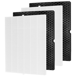 116130 Replacement Filter H for Winix 5500-2 Am80 Plasmawave Air Purifier True HEPA Carbon Filter, 2 Set