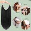 S-noilite Invisible Hair Extensions Human Hair Jet Black Wire Extensions