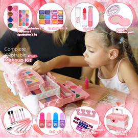 Kids Makeup Sets for Girls - Kids Makeup Sets for Girls 5-8, Maquillaje para Niñas, Play Make Up Kit, Best Toys for Little Girl,Princess Toddler Kid Stuff, Ages3456789 10 Year Old Girl Birthday Gifts