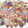 100 Pieces Sewing Buttons Fancy Buttons Clothes Buttons Wooden Round