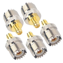 onelinkmore Adaptador coaxial RF SMA hembra a SO239 hembra UHF Jack SO-239 conector de cable de antena para radio serie UV-5R, paquete de 5