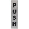 Stewart Superior Push Sign Brushed Aluminium Acrylic 190x45mm Ref Bac126