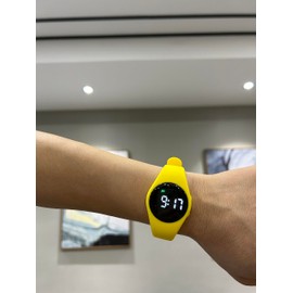 e-vibra Waterproof Vibrating Alarm Watch Rechargeable 15 Alarm Reminder Watch Potty Training Watch with Lock Screen (Yellow)